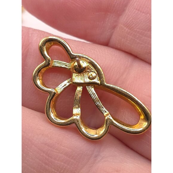 2 Pairs Elegant Gold-Tone & Rhinestone Butterfly & Shamrock Earrings Set - Picture 12 of 13